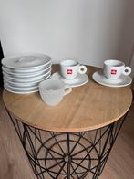 Espresso kopjes, schotels voor Illy cappuccino kopjes, Huis en Inrichting, Keuken | Servies, Overige stijlen, Kop(pen) en/of Schotel(s)