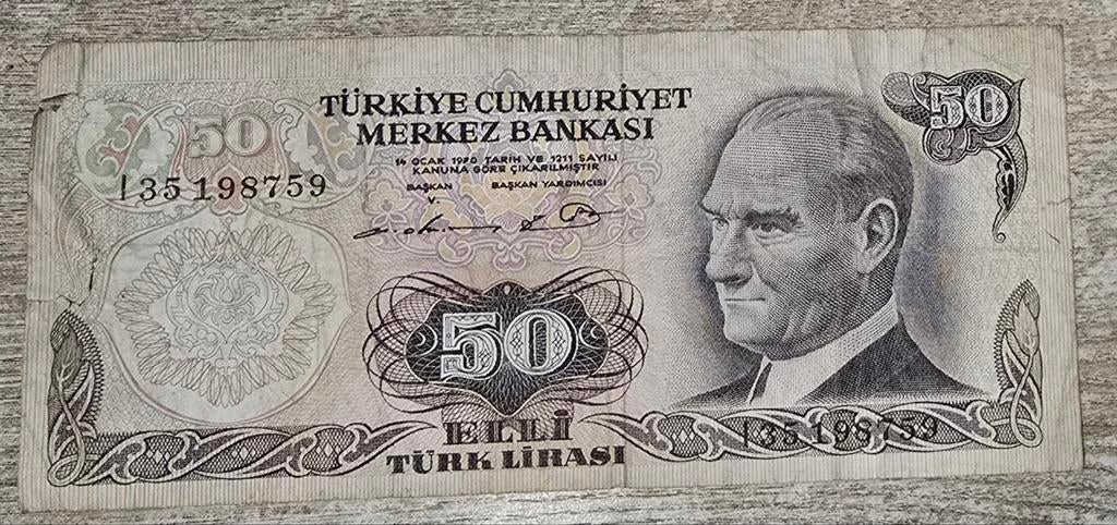 Turkije bankbiljet 50 lira, Ophalen, Midden-Oosten