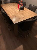 Mooie eettafel met 6 stoelen, Huis en Inrichting, Tafels | Eettafels, Gebruikt, 100 tot 150 cm, Ophalen of Verzenden, Vijf personen of meer
