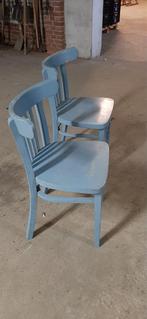 Leuke lichtblauwe houten stoeltjes (2), Ophalen, Gebruikt, Twee, Blauw