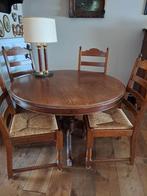 Eettafel met stoelen, Huis en Inrichting, Tafels | Eettafels, Ophalen, Gebruikt, Rond, 100 tot 150 cm