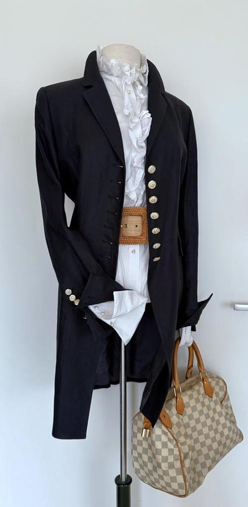 Scapa maat40/42 dr blauwe linnen blazer jas met wapenknopen, Kleding | Dames, Jasjes, Kostuums en Pakken, Ophalen of Verzenden