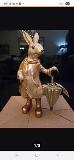 Goudkleurige haas met parasol, Verzamelen, Beelden en Beeldjes, Ophalen of Verzenden, Nieuw