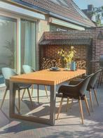 Tuintafel miles aluminium eucalyptus hout, Ophalen of Verzenden, Zo goed als nieuw, Rechthoekig, Aluminium