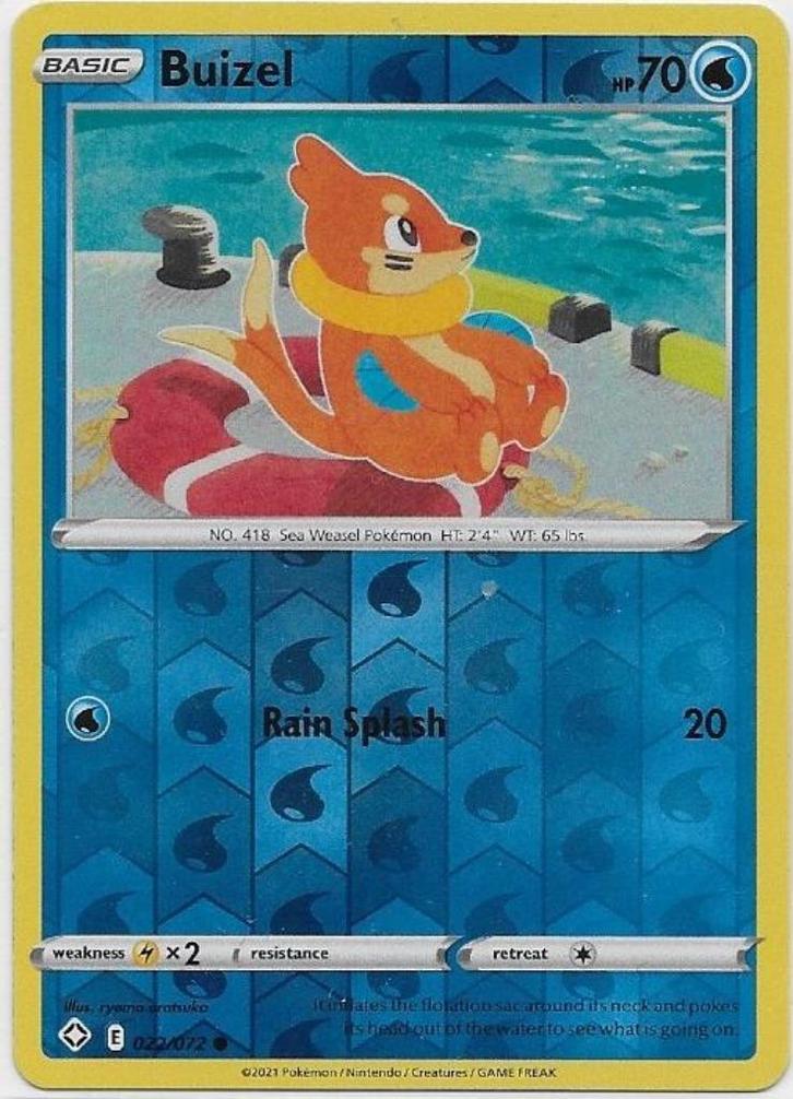Shining Fates,  Buizel [reverse] 22/72, Hobby en Vrije tijd, Verzamelkaartspellen | Pokémon, Nieuw, Losse kaart, Verzenden