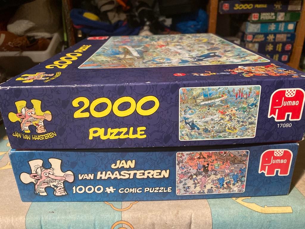 2 jan van Haasteren puzzels, los te koop, Hobby en Vrije tijd, Denksport en Puzzels, Ophalen, Meer dan 1500 stukjes, Zo goed als nieuw