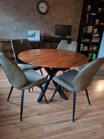 4 Olijfgroene Eetkamerstoelen - Model Bommel, Ophalen, Gebruikt, Overige kleuren, Modern