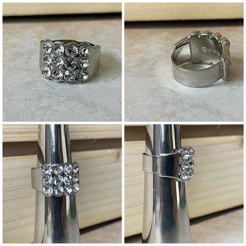 Nieuwe rvs verstelbare zilveren ring met strass, Sieraden, Tassen en Uiterlijk, Ringen, Nieuw, Dame, 18 tot 19, Zilver, IJzer of Staal