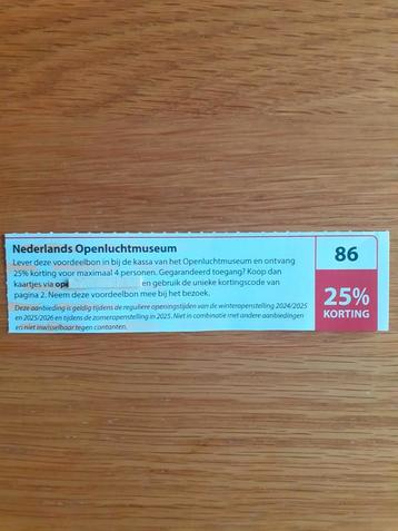 OPENLUCHTMUSEUM ARNHEM 25% KORT PER PERS MAX 4 PERSONEN! beschikbaar voor biedingen