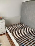 Ikea bedframe 140x200 Askvoll (incl matrass en lattenbodem), Ophalen, Wit, Tweepersoons, 140 cm