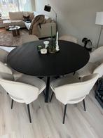Zwarte eettafel, Huis en Inrichting, Ophalen, Zo goed als nieuw, Rond, 100 tot 150 cm