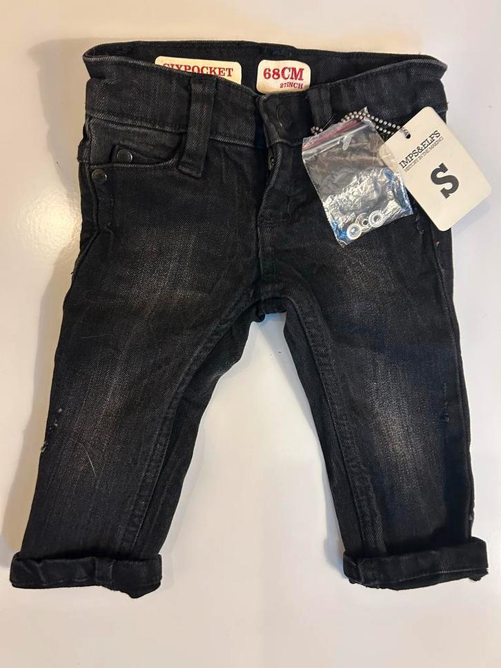 Imps&Elfs Spijkerbroek Zwart Mt 68 Nieuw!, Kinderen en Baby's, Babykleding | Maat 68, Nieuw, Jongetje of Meisje, Broekje, Ophalen of Verzenden