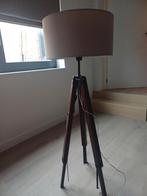 Vloerlamp taupe/hout, Huis en Inrichting, Lampen | Vloerlampen, Ophalen, Zo goed als nieuw, Hout