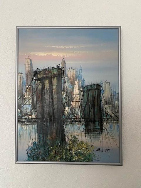 Duchamp schilderij expressionistische stijl Brooklyn Bridge, Antiek en Kunst, Kunst | Schilderijen | Modern, Ophalen of Verzenden