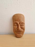 Houten gezicht masker man met snor houtsnijwerk decoratie, Antiek en Kunst, Ophalen of Verzenden