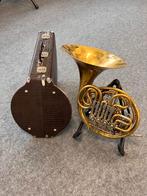 Gebr. Alexander Mainz mod. 104 Bb/F Double French Hoorn, Ophalen, Gebruikt, Bes-hoorn, Met koffer