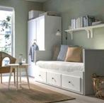 Mooie Ikea Hemnes bedbank in goede conditie met  2matrassen, Ophalen, 90 cm, Eenpersoons, Wit