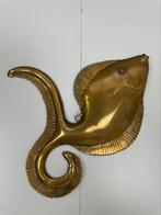Vintage messing vis wand ornament, Ophalen of Verzenden