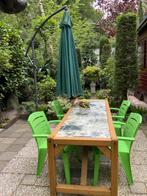 Tuinset met parasol, Tuin en Terras, Tuinsets en Loungesets, Ophalen of Verzenden, Zo goed als nieuw
