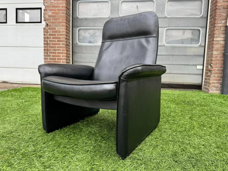 Fauteuil De Sede Ds 50 zwart relax buffel leren stoel, Huis en Inrichting, Fauteuils, Zo goed als nieuw, Hout, Leer, 50 tot 75 cm