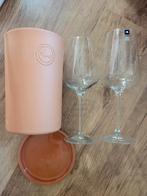 Wijnkoeler (terracotta) + vier wijnglazen (nieuw), Huis en Inrichting, Keuken | Servies, Glas of Glazen, Nieuw, Ophalen of Verzenden