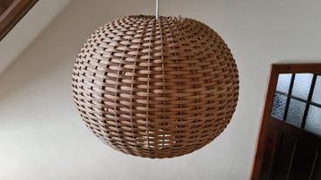 Rotan hang lamp, wicker pendant light, 70/80s  beschikbaar voor biedingen