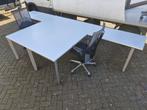 Steelcase hoekbureau 180x200 met nieuw blad naar keuze, Huis en Inrichting, Bureaus, Postbus, In hoogte verstelbaar, Ophalen of Verzenden