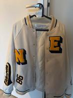 Bershka Varsity Jas - Maat L, Wit, Maat 42/44 (L), Ophalen of Verzenden, Zo goed als nieuw