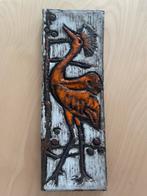 vintage ruscha stein wandbeeld oranje vogel 40 x 13 cm, Ophalen of Verzenden
