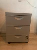 IKEA Erik ladeblok met 3 lades grijs staal, Huis en Inrichting, Kasten | Ladekasten, Ophalen, Minder dan 50 cm, Zo goed als nieuw
