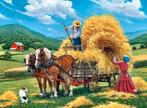 Diamond Painting Boerderij met paarden 50x40cm (rond), Ophalen of Verzenden, Nieuw, Knutselwerk