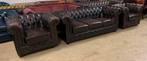 Prachtig Chesterfield Bankstel 3+1+1 Zits Bruin., Gebruikt, Rochester, Driepersoons, Ophalen of Verzenden