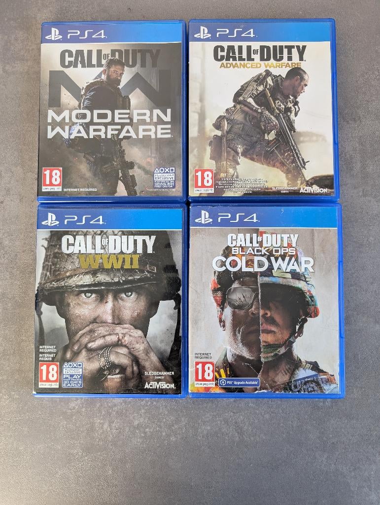 Call of duty COD modern warfare advanced WW2 en Cold war PS4, Spelcomputers en Games, Games | Sony PlayStation 4, Vanaf 18 jaar