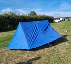 Retro 2-persoons katoenen tent - Blauw/lichtblauw, Ophalen of Verzenden, Gebruikt, Tot en met 2