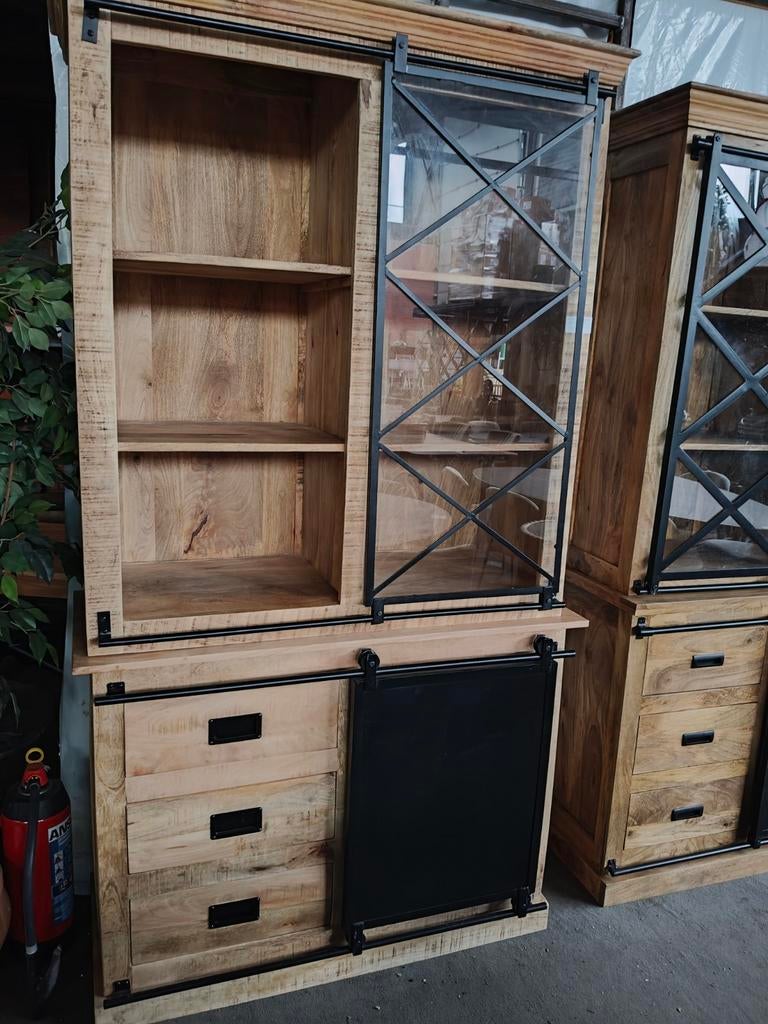 Buffetkast Mangohout 120x220x45 cm - Industrieel Design, Ophalen, Nieuw, Hout