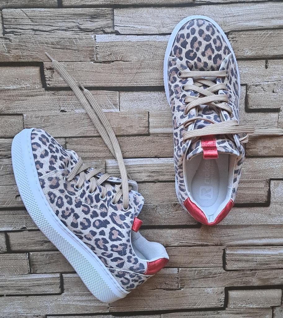 RIEKER - stoere luipaardprint sneakers, maat 39, Overige kleuren, Verzenden, X, Rieker