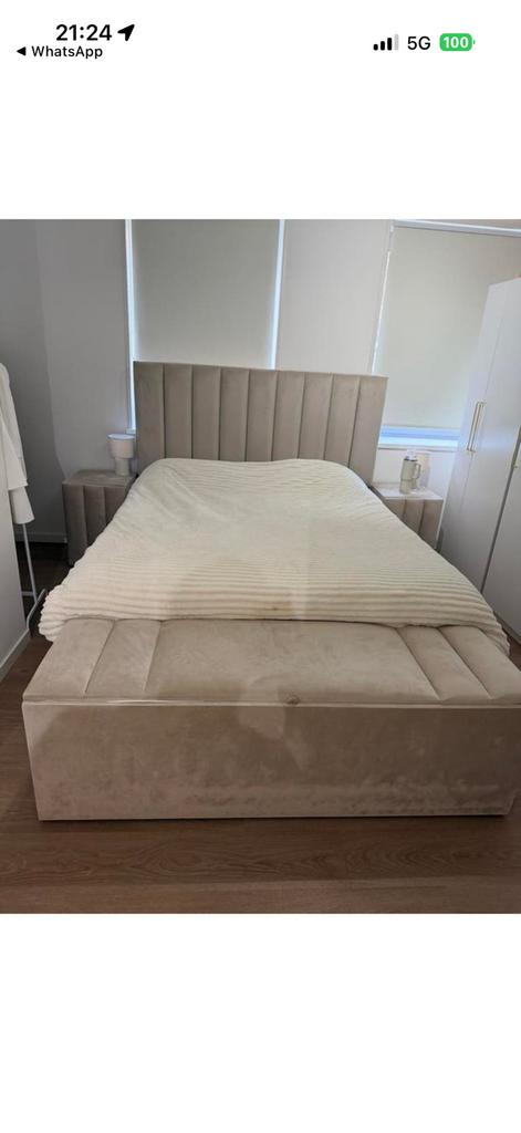 Boxspring eric kuster stijl, Ophalen, Tweepersoons, Zo goed als nieuw, 160 cm