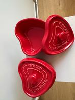Staub La Cocotte Hartvormige Mini Ovenschaaltjes Rood, Ophalen, Zo goed als nieuw