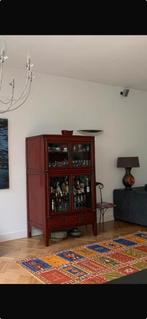 Prijs verlaagd! Kast Koloniaal met glazen deuren. Moet weg!, Antiek en Kunst, Ophalen