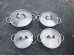 Pannenset van 4 RVS pannen, Huis en Inrichting, Keuken | Potten en Pannen, Ophalen of Verzenden, Rvs, Pannenset