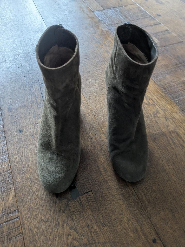 Laarsjes maat 37 suede groen/bruin merk Unisa, Ophalen, Bruin, Lage of Enkellaarzen, Nieuw