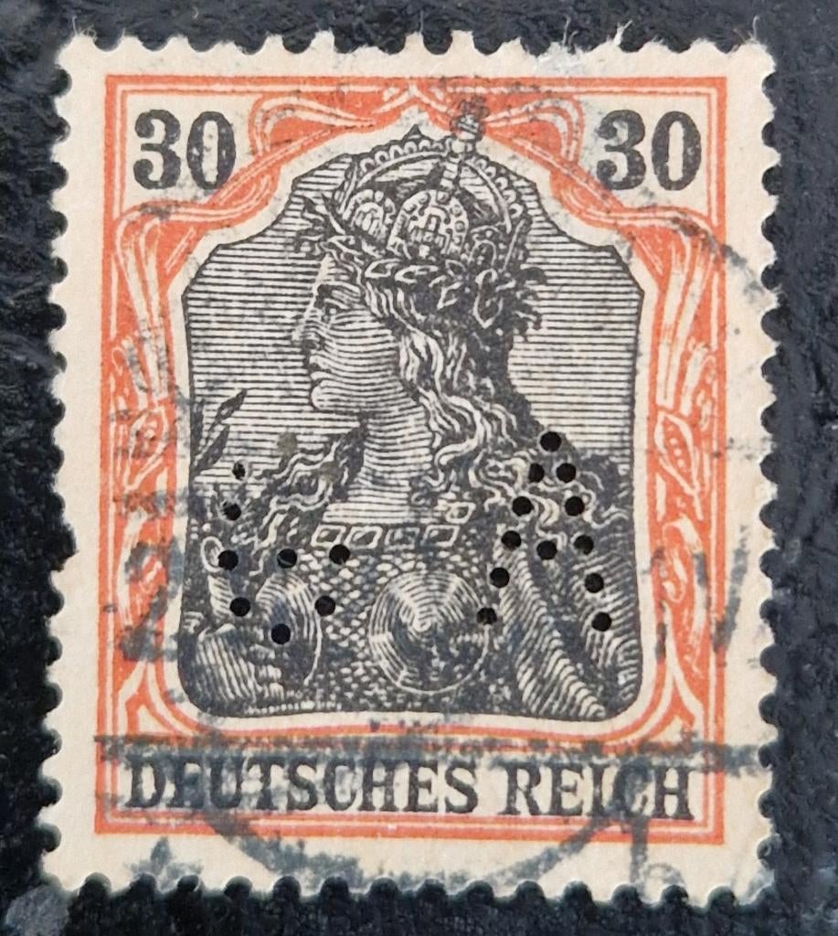 Duitse Reich 1902 -  Yvert 72 -  Germania - perfin, Postzegels en Munten, Postzegels | Europa | Duitsland, Ophalen of Verzenden