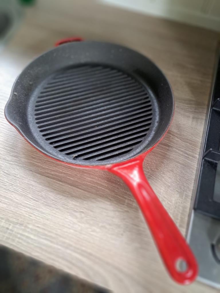 Vintage Copco grillpan - Gietijzer rood - Made in Denmark, Ophalen, Zo goed als nieuw
