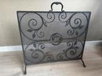 Vintage smeedijzeren haardscherm met sierlijke krullen, Ophalen, Gebruikt, Vrijstaande haard, Overige soorten