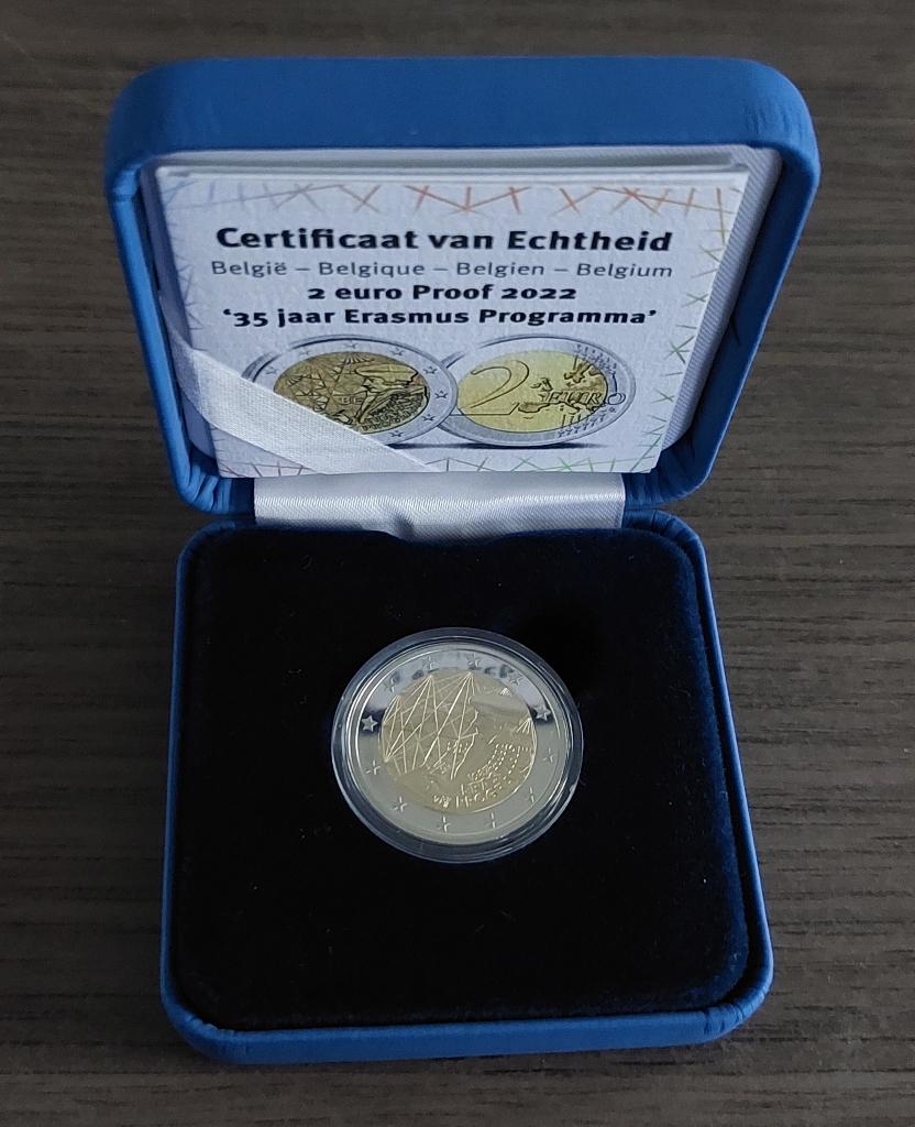 België 2 euro 2022 Proof "35 jaar Erasmus Programma", Postzegels en Munten, Munten | Europa | Euromunten, Ophalen of Verzenden