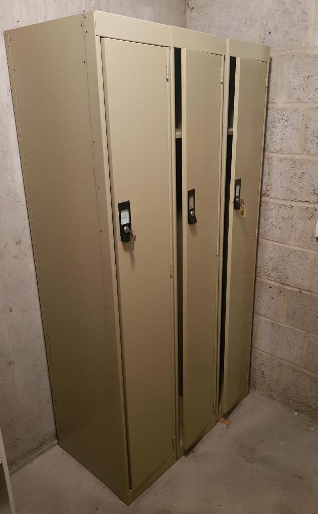 3 retro vintage metalen locker kasten kastjes kleedkast, Huis en Inrichting, Kasten | Lockerkasten, Gebruikt, Ophalen