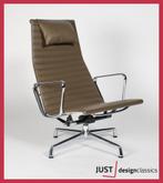 Vitra Eames ea124 Taupe Leder Chroom, Huis en Inrichting, Fauteuils, Niet ingevuld, Zo goed als nieuw, Niet ingevuld, Niet ingevuld