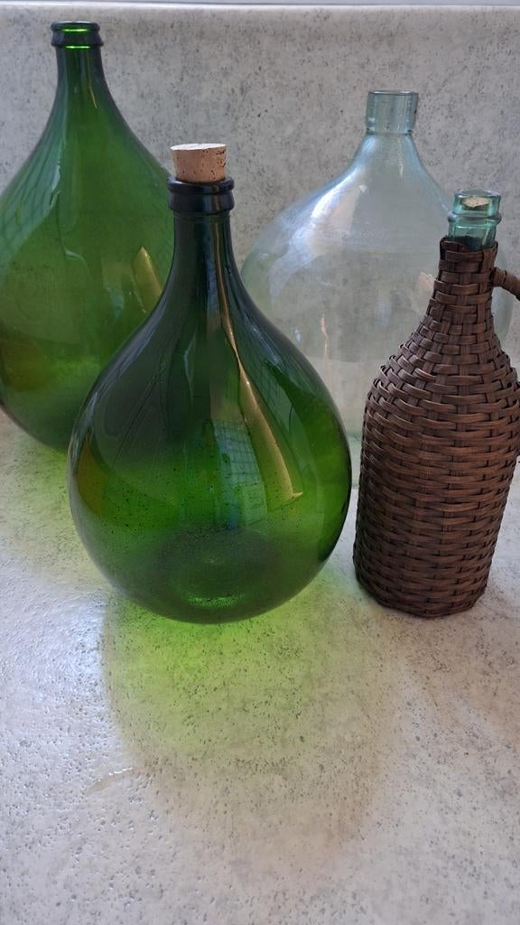 Flessen, Huis en Inrichting, Woonaccessoires | Vazen, Gebruikt, Ophalen of Verzenden, Glas, Minder dan 50 cm