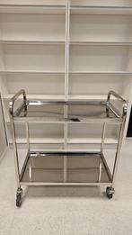 Tafelwagen serveertafel tray tafel magazijnwagen op wielen, Ophalen, Metaal of Aluminium, Zo goed als nieuw, 75 cm of meer