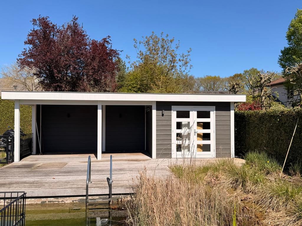 Moderne houten overkapping met berging, Ophalen, Gebruikt, Carport